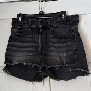 Express Original Shortie High Rise Black Denim Shorts